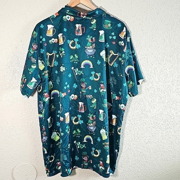 ARVIHILL Saint Patrick Short Sleeves Button-Down Shirt. - Picture 3 of 4